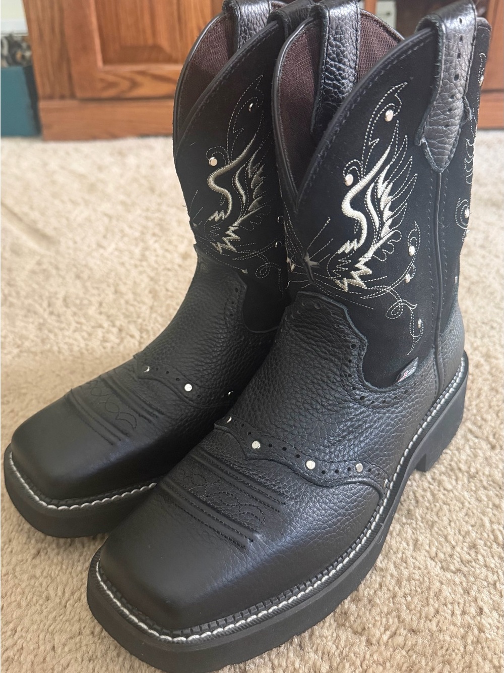 Justin Gypsy Mandela Wide Square Toe Boots Size 9.5 Womens Cowboy Western Boots